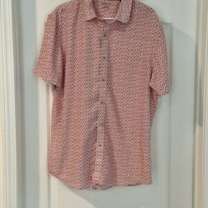 Tiny Pink Flamingo Print - Casual Button Down Shirt